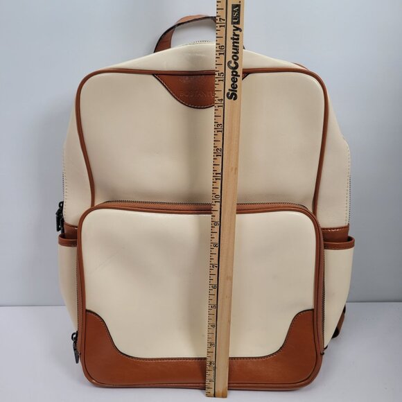 Bostanten Women's Cream And Brown Leather Laptop Backpack - Picture 11 of 12